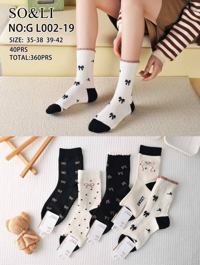 Skarpety  damskie Roz 35-42, Mix kolor Paczka 40 szt